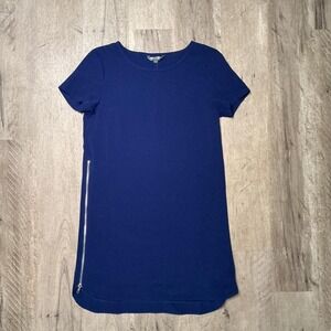 Christian Siriano blue dress with zipper detail. Size S